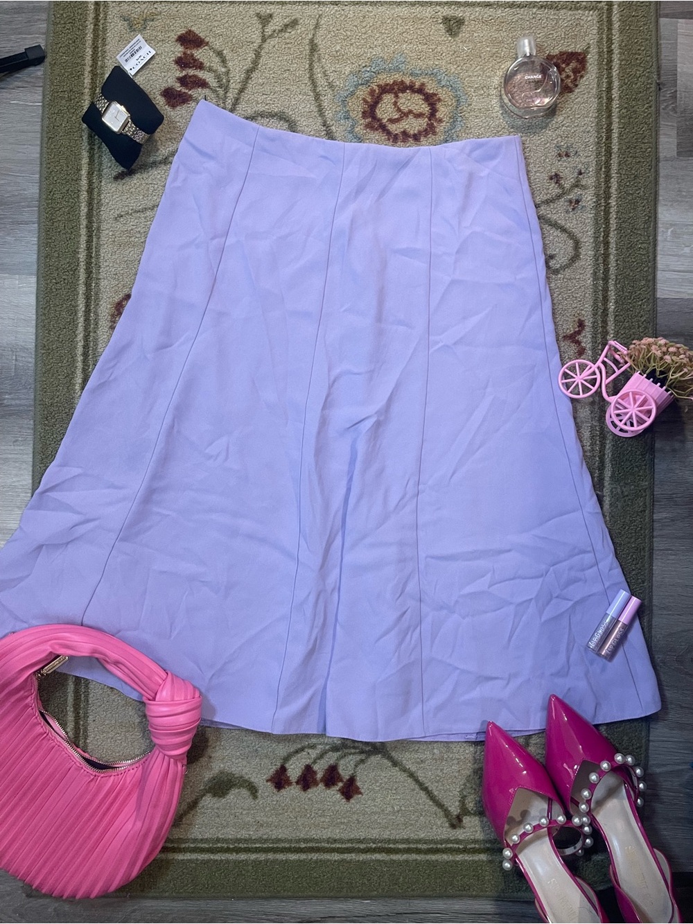 Lilac A-Line Midi Skirt - Women